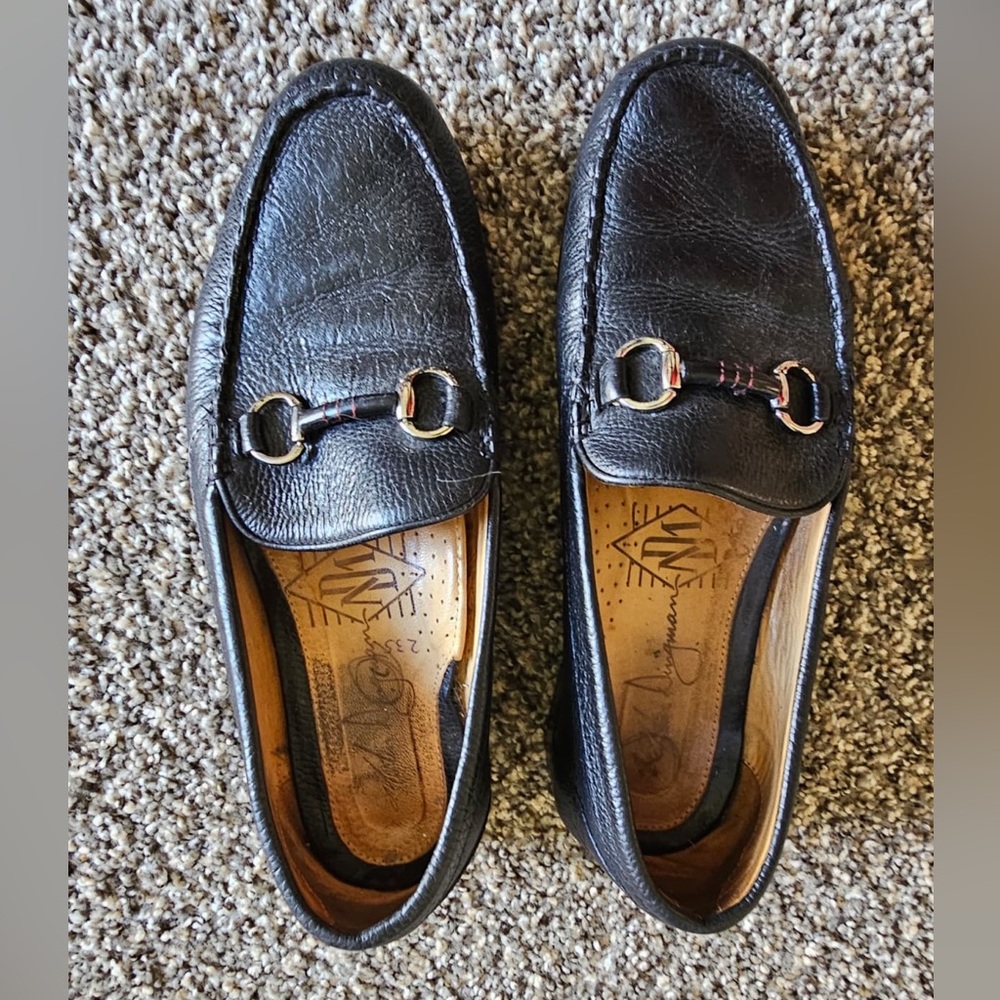 Martin Dingman loafers Black Leather Men’s Bit Loafers size 11